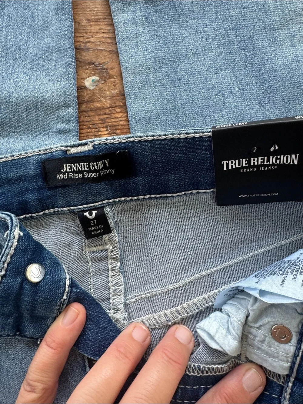 True Religion Men's Light Wash Slim Straight Jeans